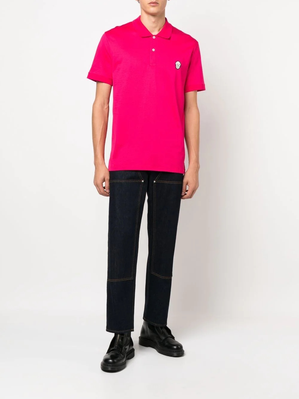 skull-appliqué polo shirt - 2