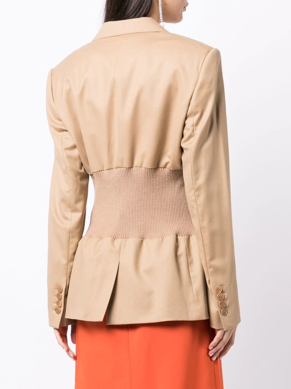 banded single-breasted blazer - 4