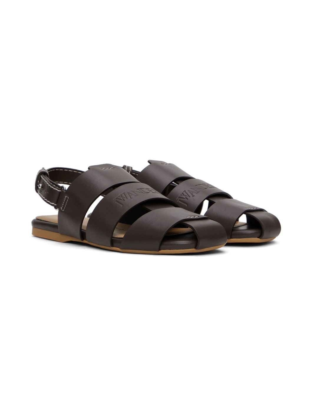 Brown Leather Fisherman Sandals - 4