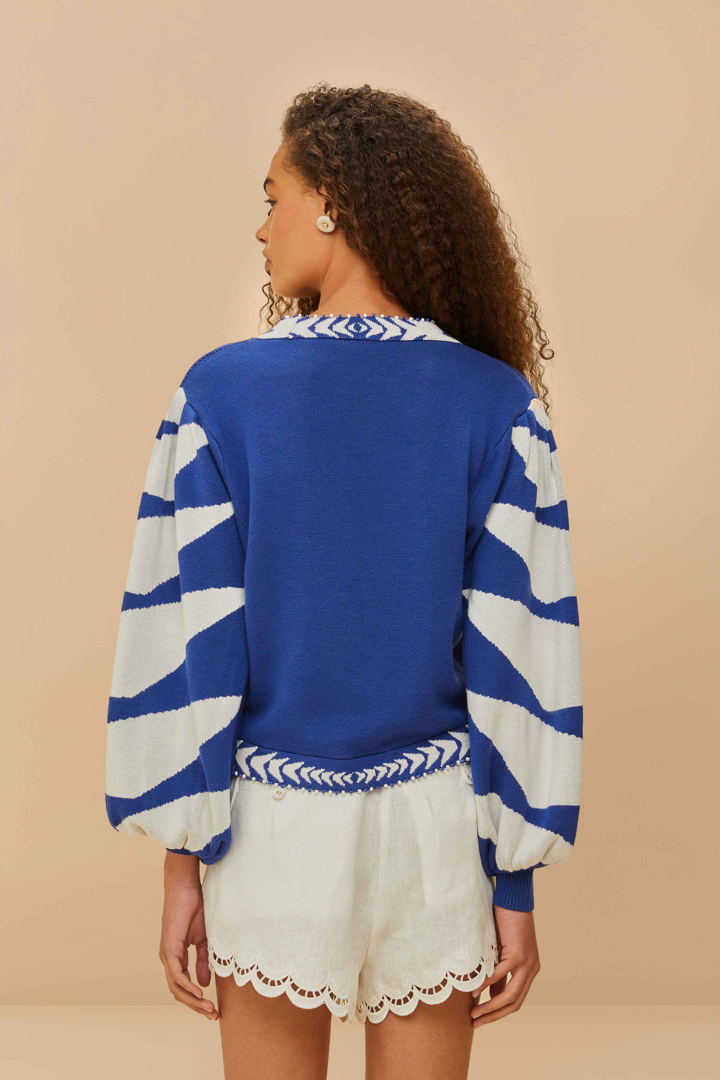 Blue Palms Graphic Knit Cardigan - 3