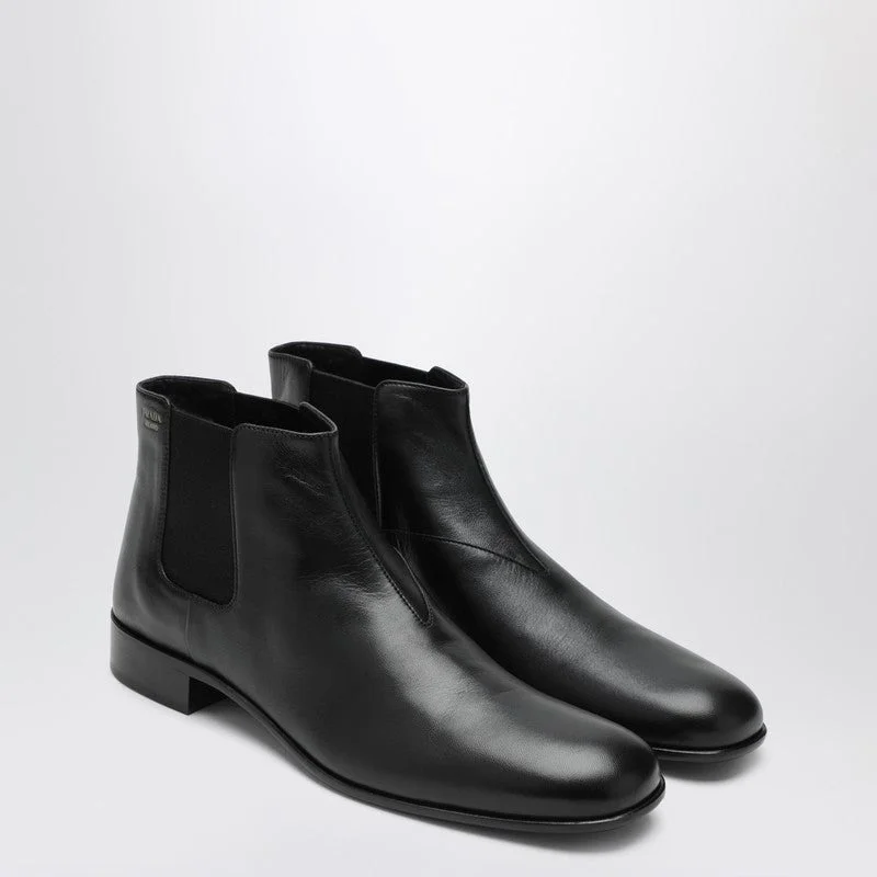 Prada Black Leather Ankle Boots Women - 1