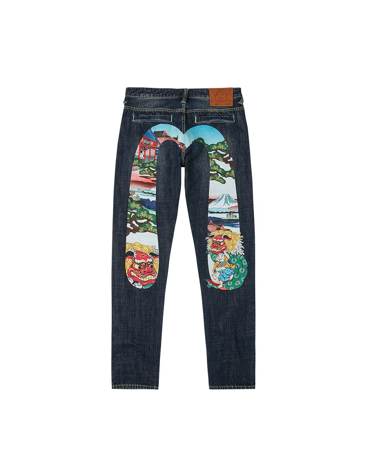 Godhead Lion Dance Daicock Print Taper Fit Jeans - 1
