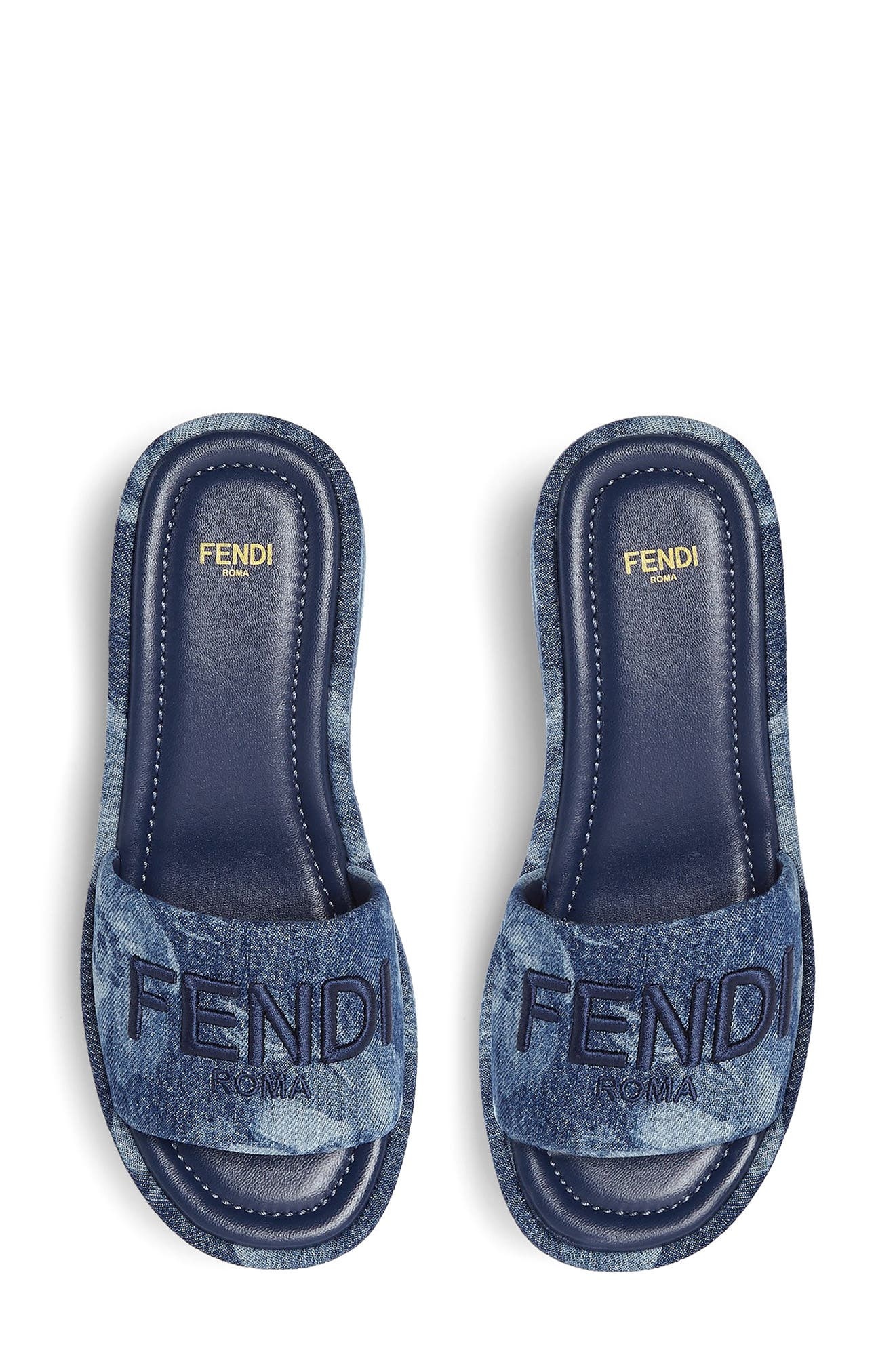 Fendi Sunshine Flatform Slide Sandal in Blue at Nordstrom - 3