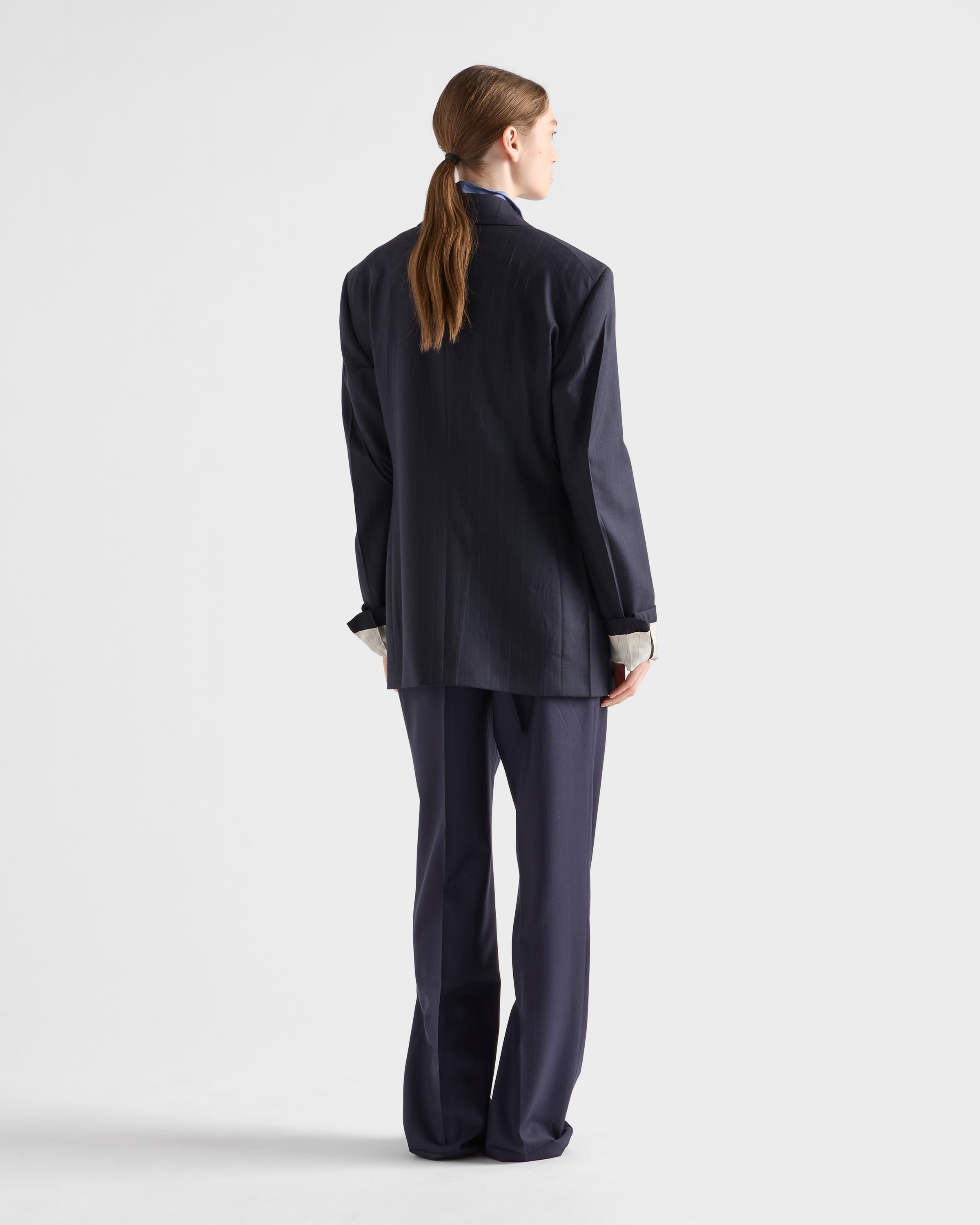 Double-breasted pinstriped wool jacket - 5