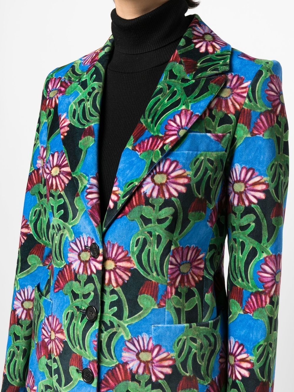 floral-print single-breasted blazer - 5