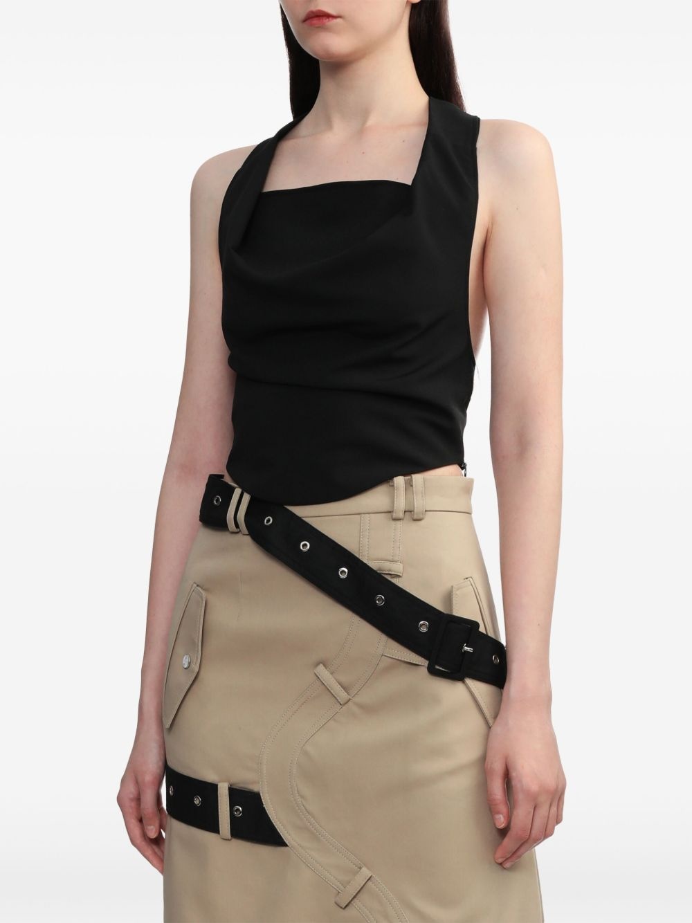 halterneck draped top - 3