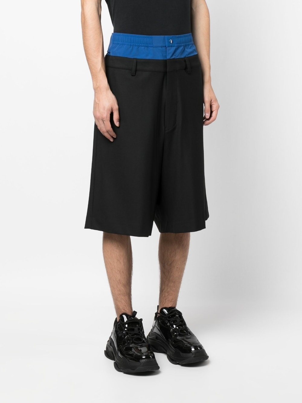 layered-design knee-length shorts - 3