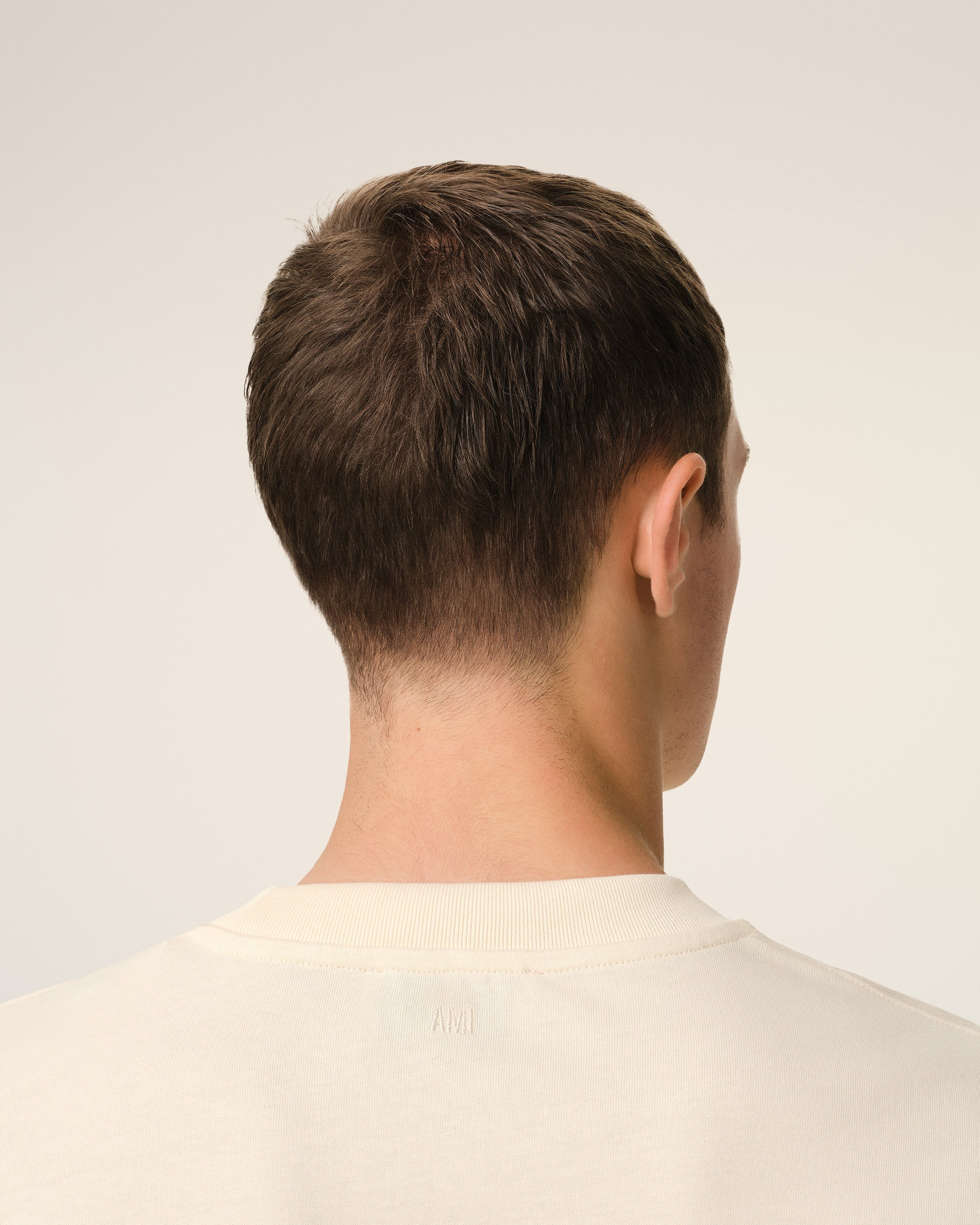 BEIGE COTTON AMI DE COEUR PATCH T-SHIRT - 4