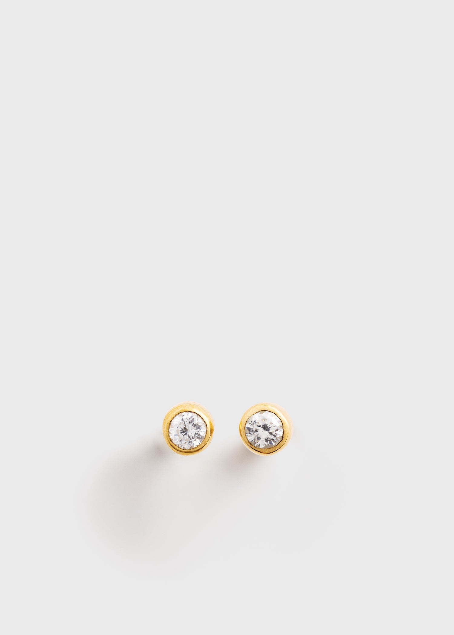 Mini diamond studs gold - 1