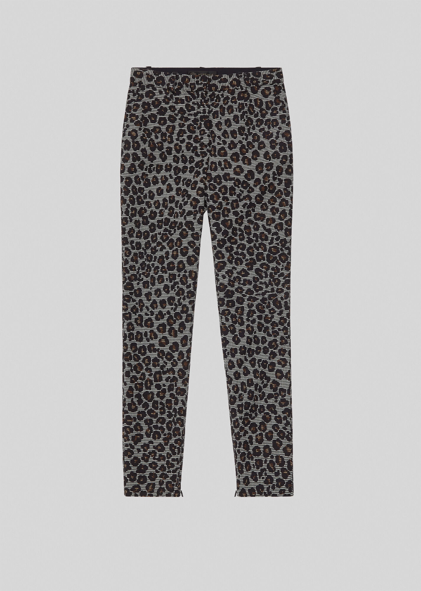 Animalier Houndstooth Wool Trousers - 1