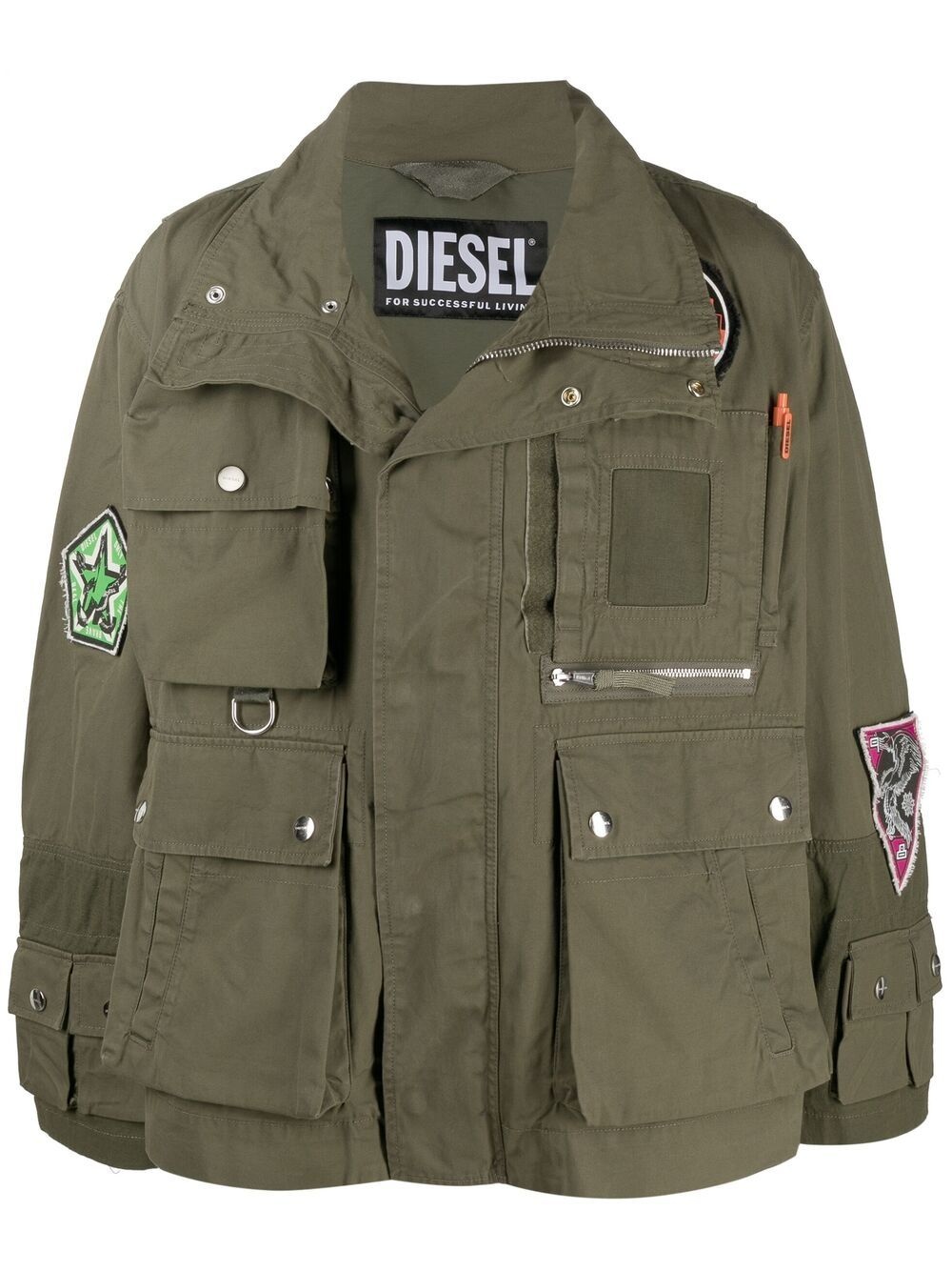 multi-patch military jacket - 1