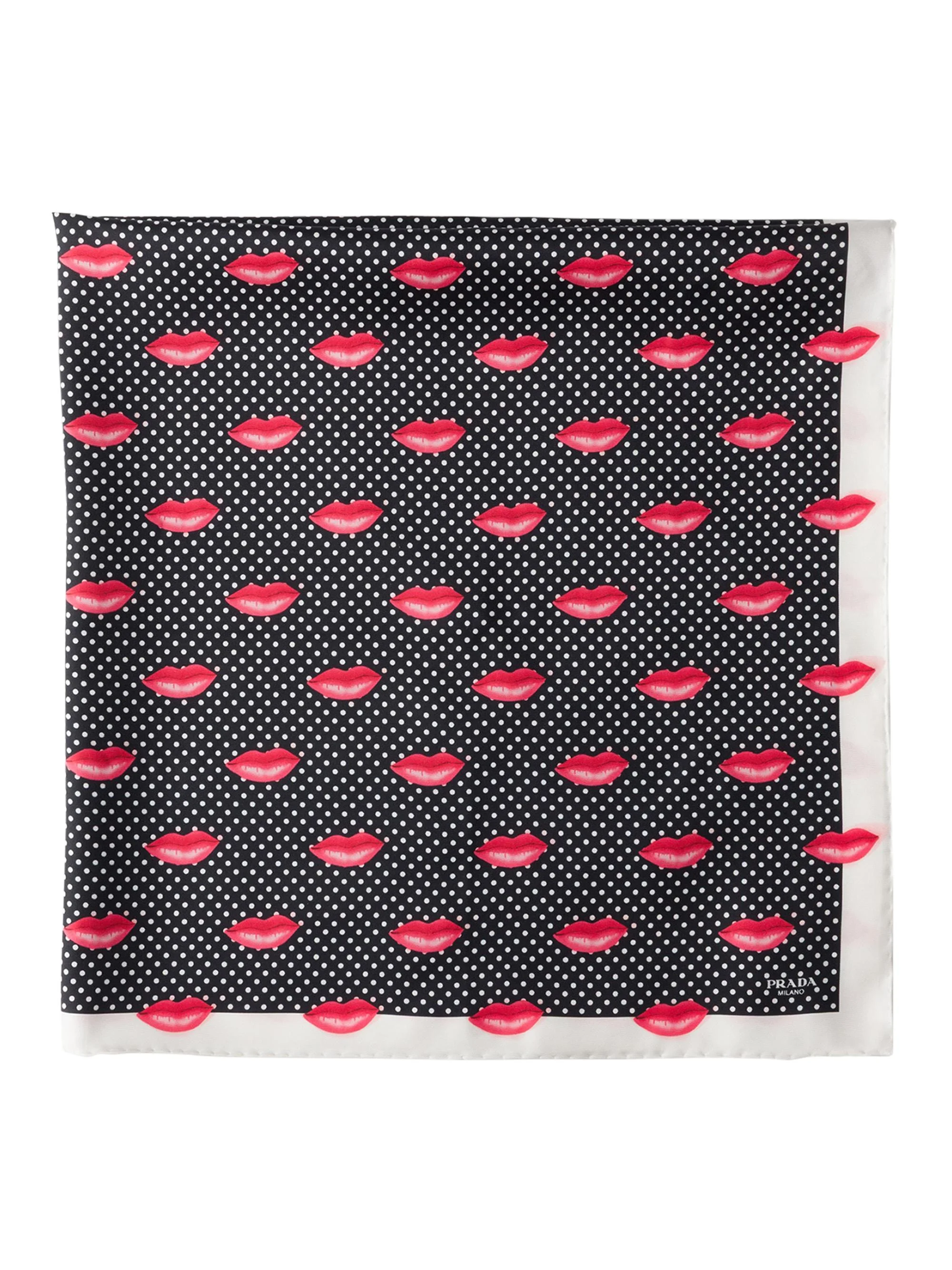 Women's Printed Silk Twill Scarf, 90 X 90 Cm - Black - 1