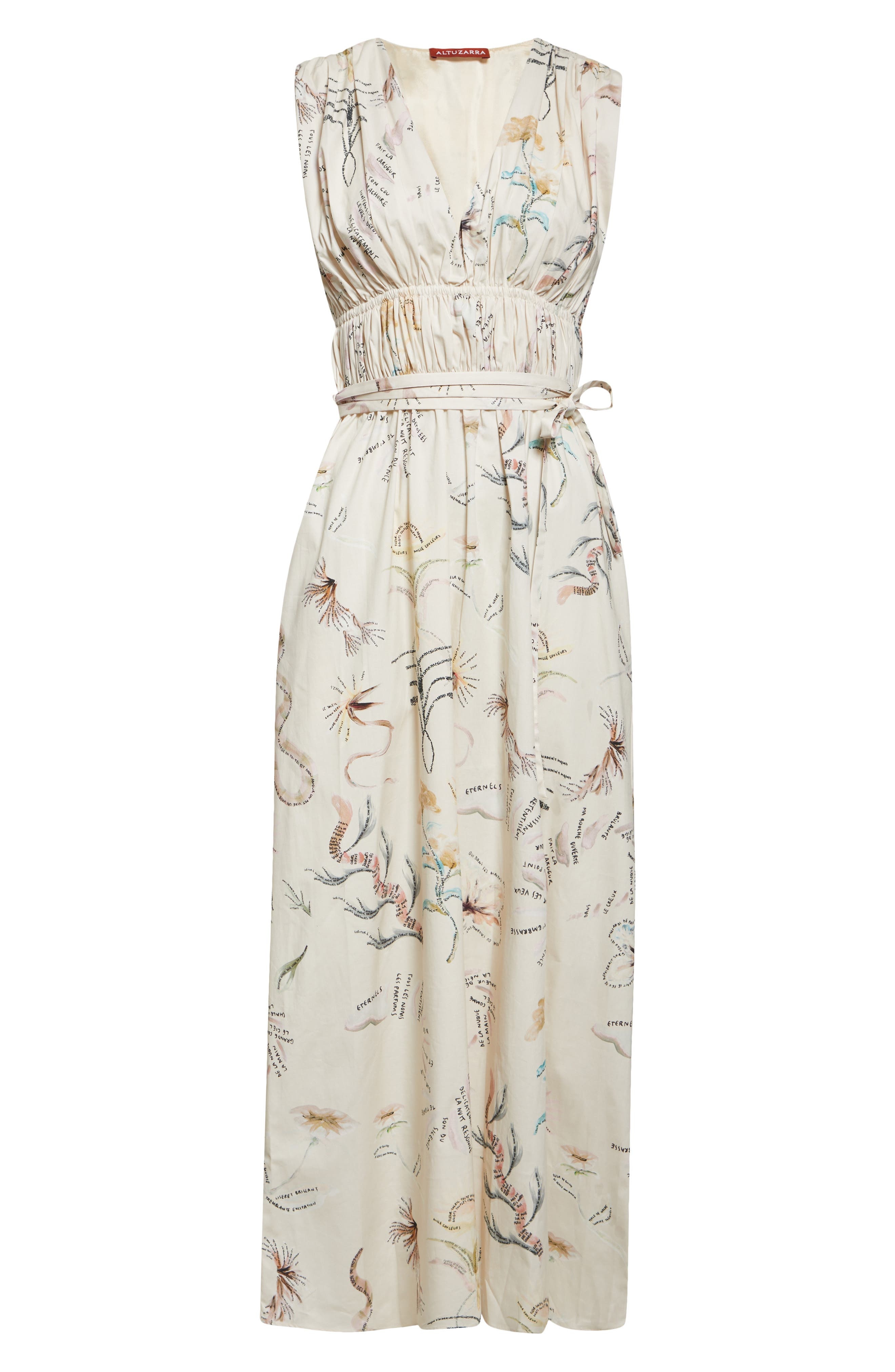 Altuzarra Fie Figurative Tattoo Print Midi Dress in Ivory Tattoo Allover at Nordstrom - 5