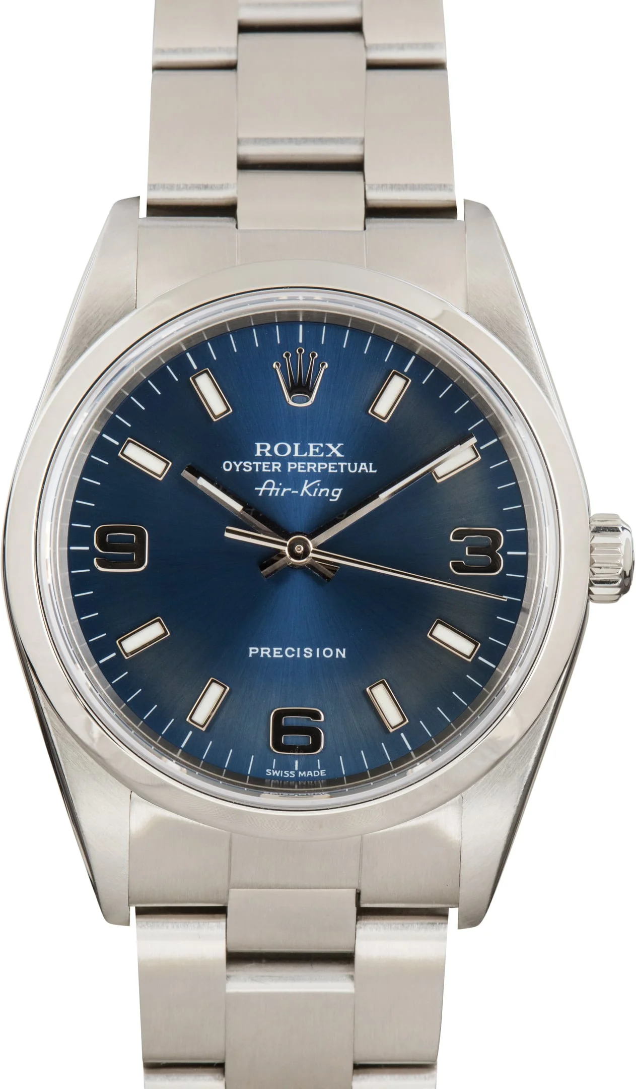 Pre-Owned Rolex Air-King Ref 14000 Blue Arabic Dial - 1