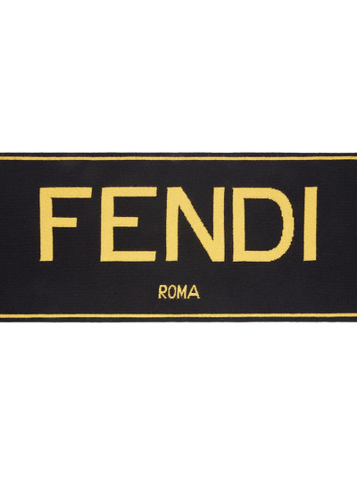 FENDI logo-intarsia knitted scarf outlook