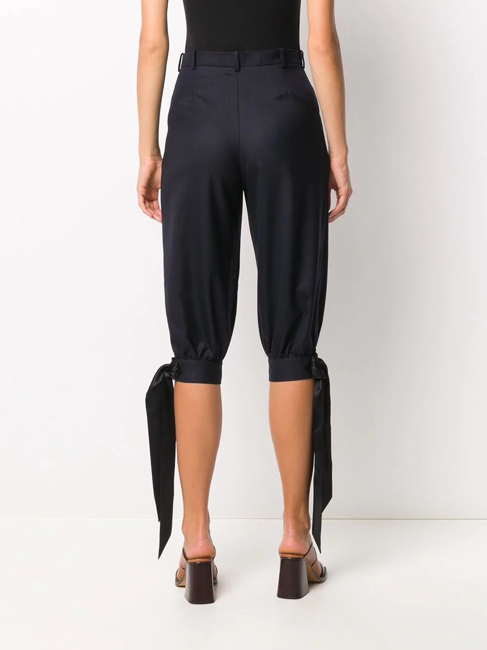 tie detail cropped tailored trousers - 4