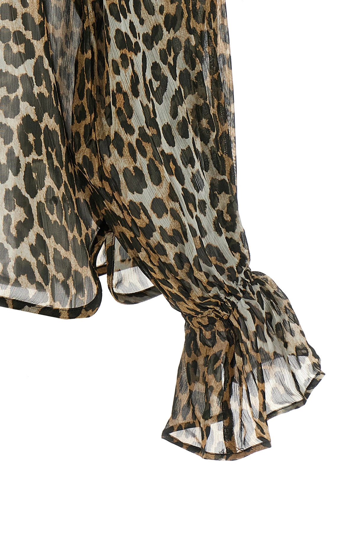 'Leopard Print Chiffon Tie String' shirt - 5