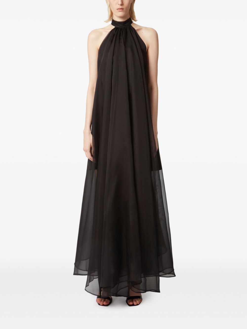 halterneck sheer dress - 2