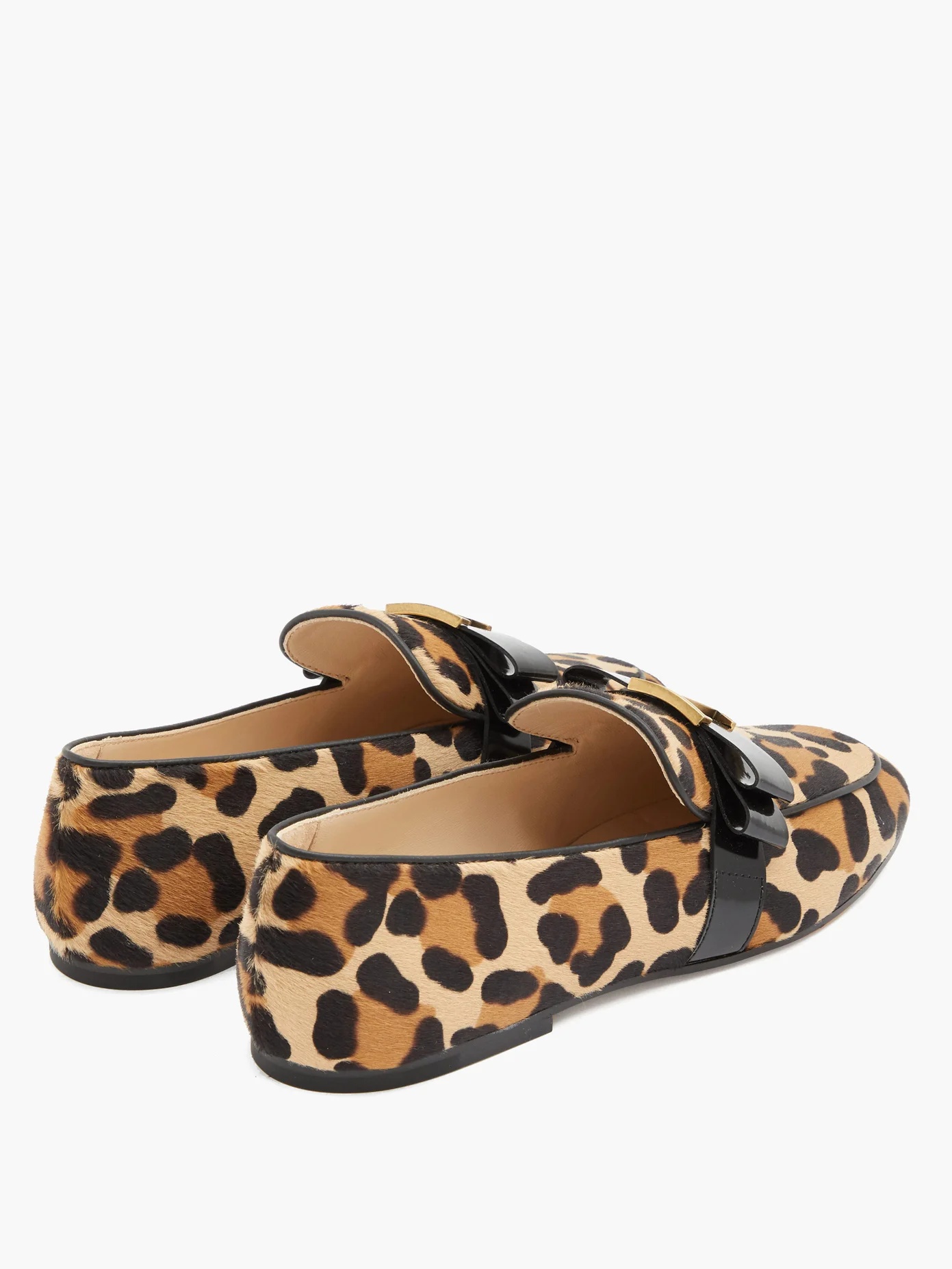 T-bar leopard-print calf-hair loafers - 4