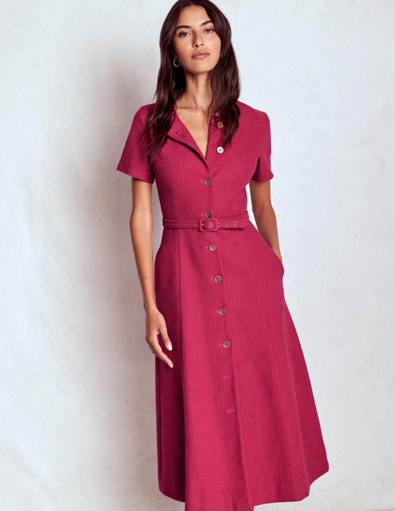 Charlotte Cotton Midi Dress-Bright Cherry 6