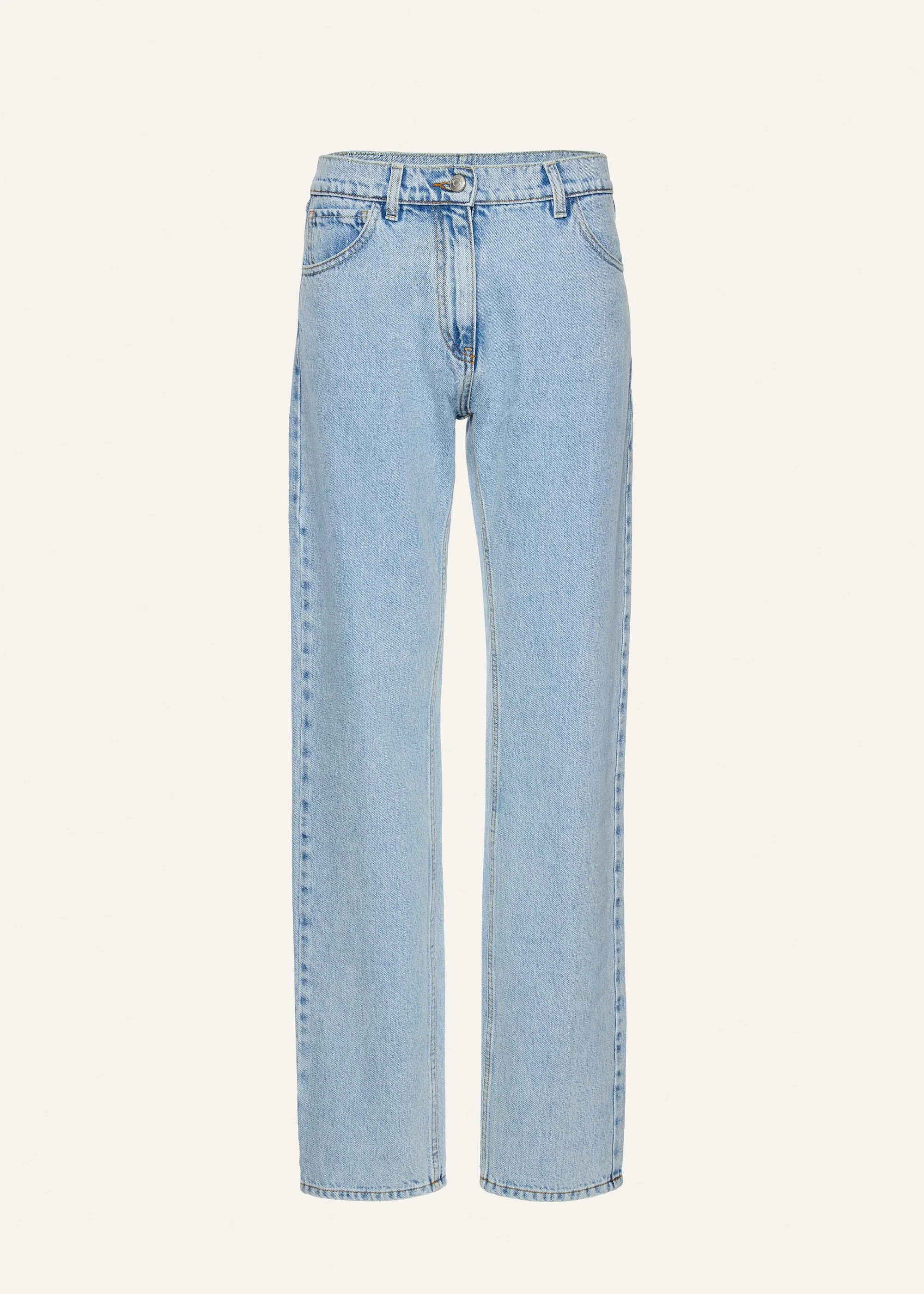 Straight leg denim pants in light blue - 1