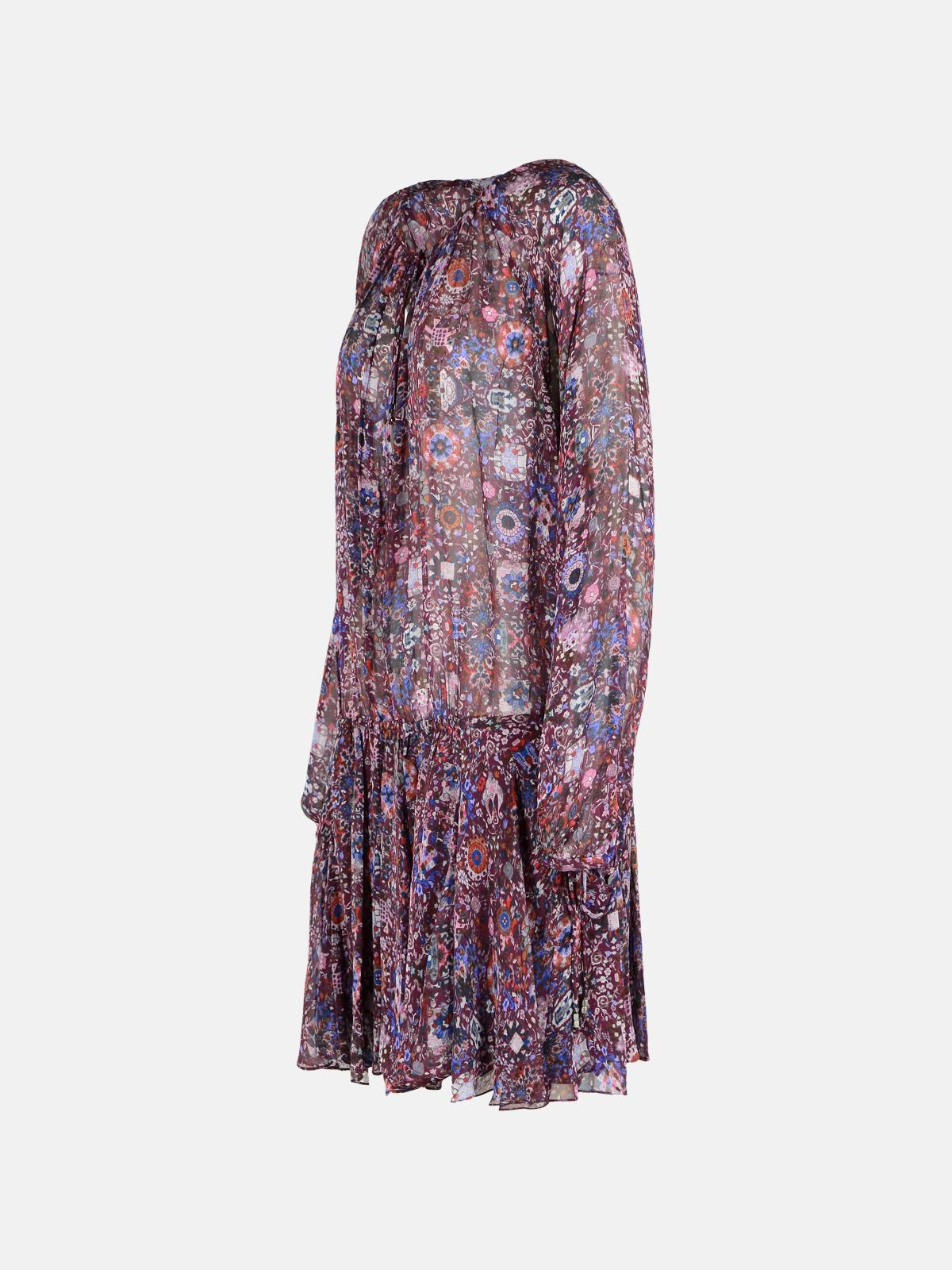 'BESS' WINE-COLORED VISCOSE DRESS - 2