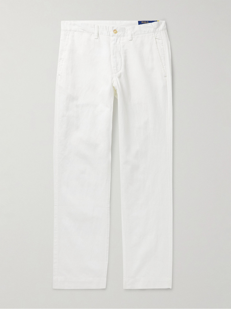Slim-Fit Straight-Leg Linen and Cotton-Blend Trousers 1