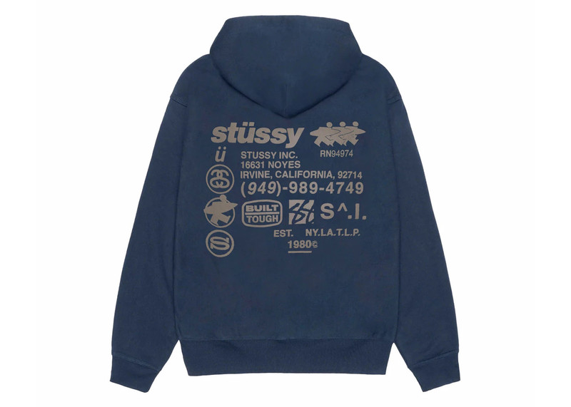 Stüssy Stussy DNA Zip Hoodie Navy outlook