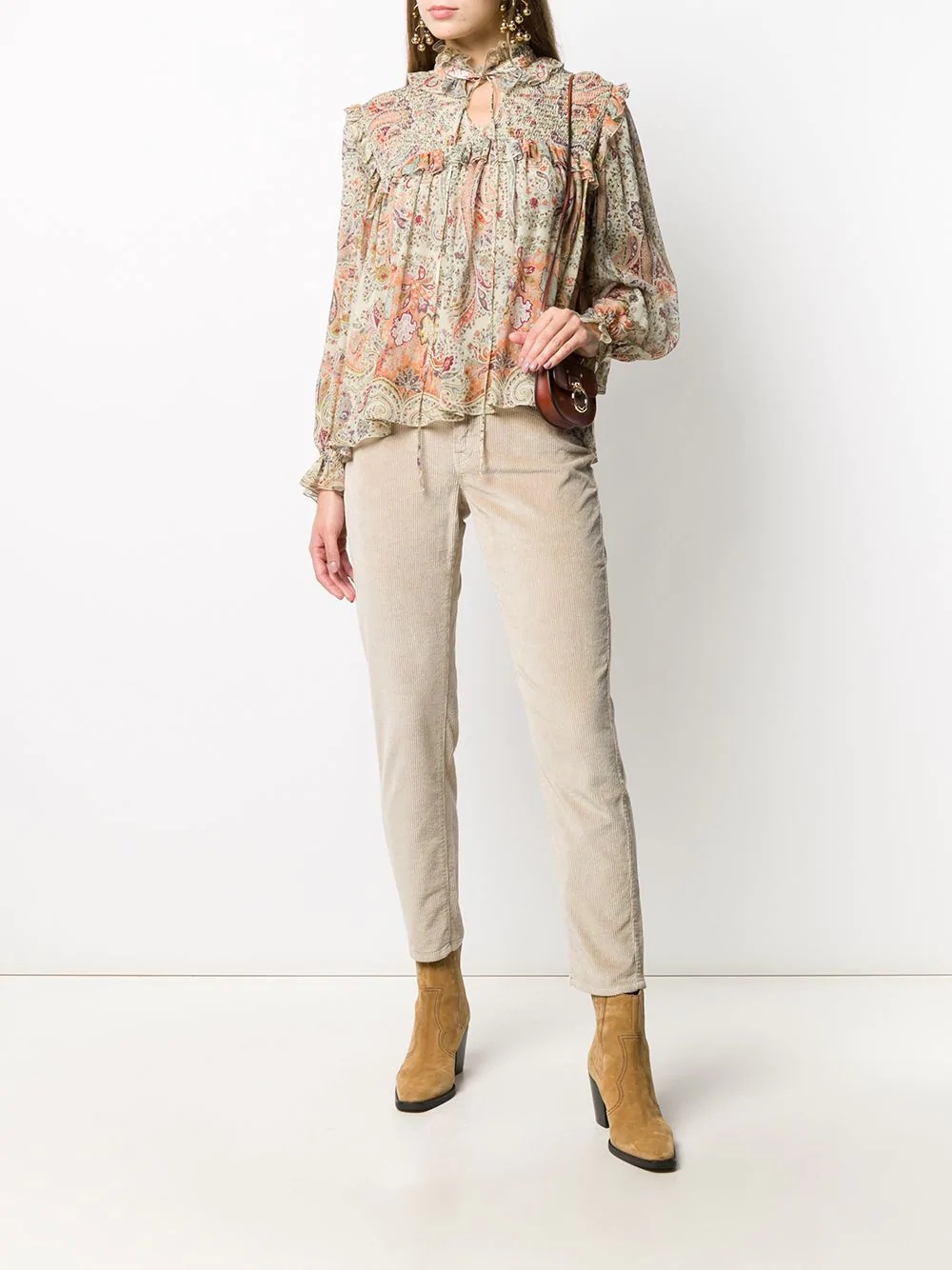 paisley print silk blouse - 2