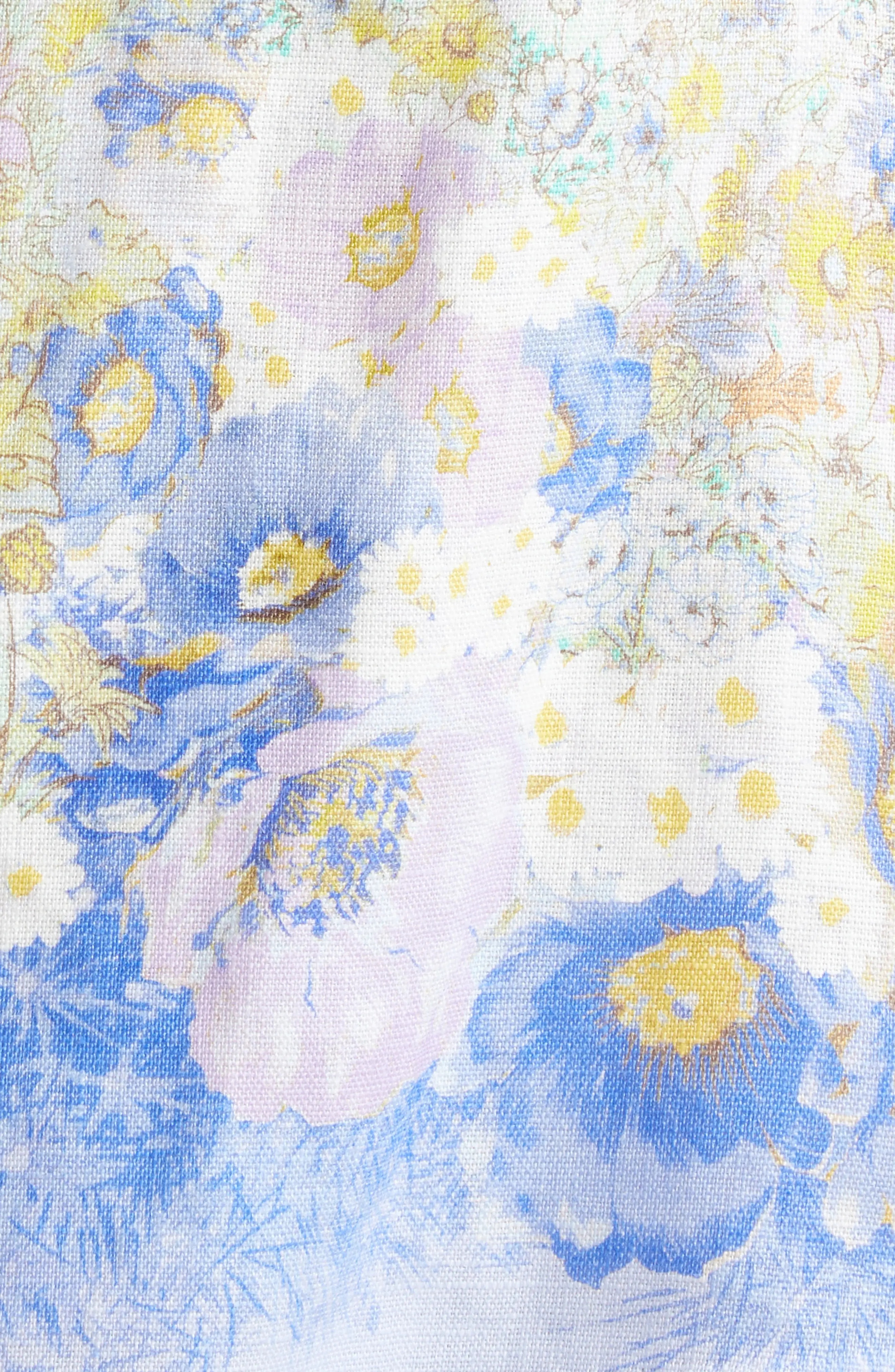 Floral Print Linen Minidress - 6