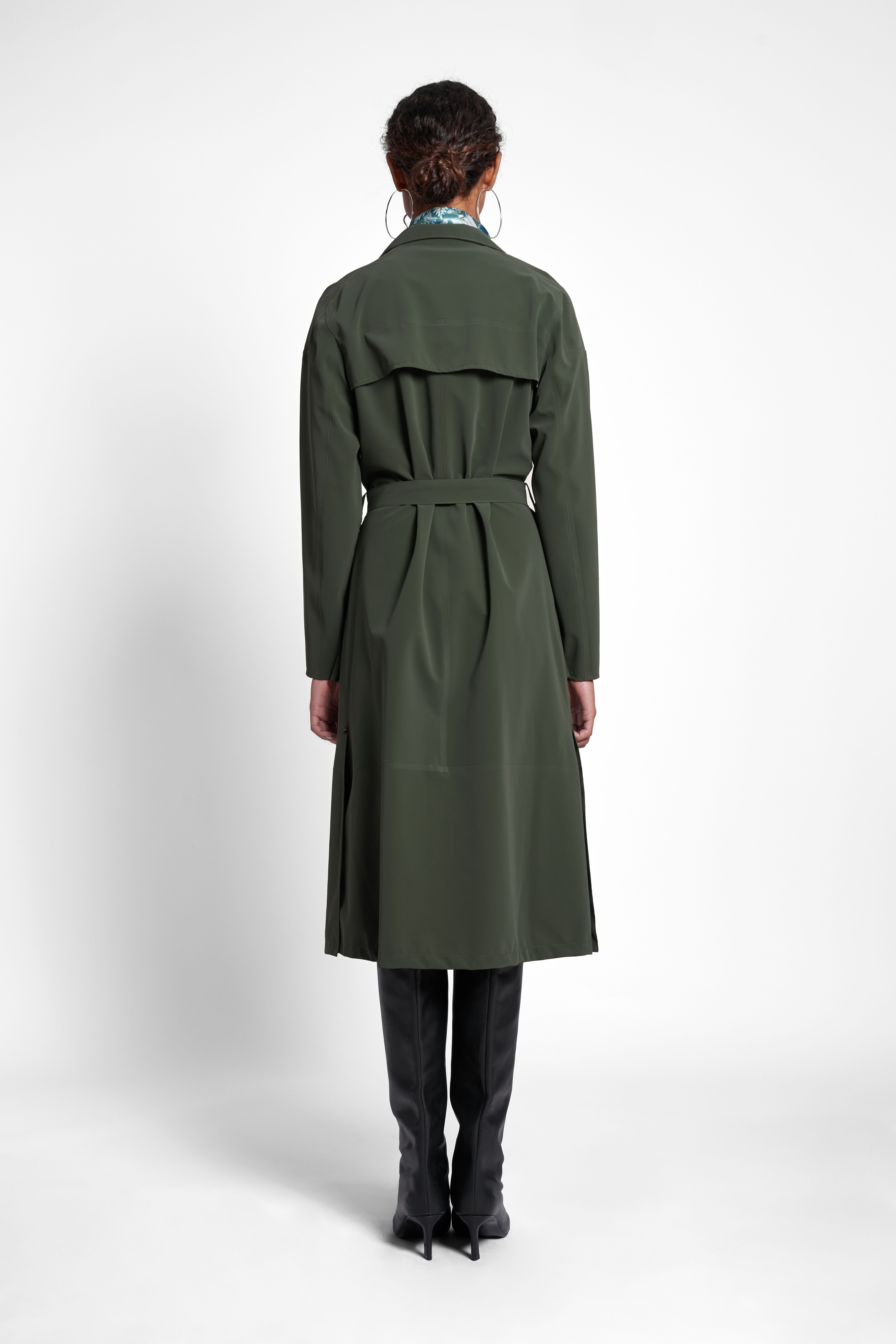 Kista Matte Trench Coat Green - 4