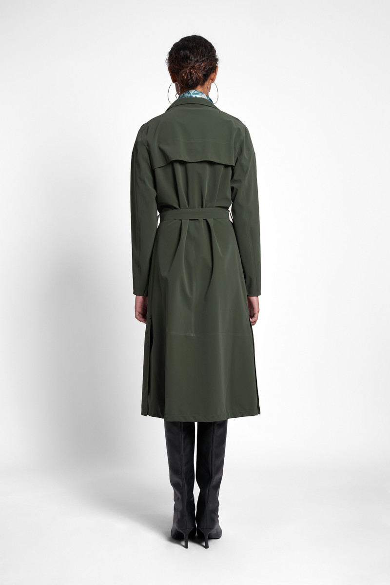 Kista Matte Trench Coat Green 4