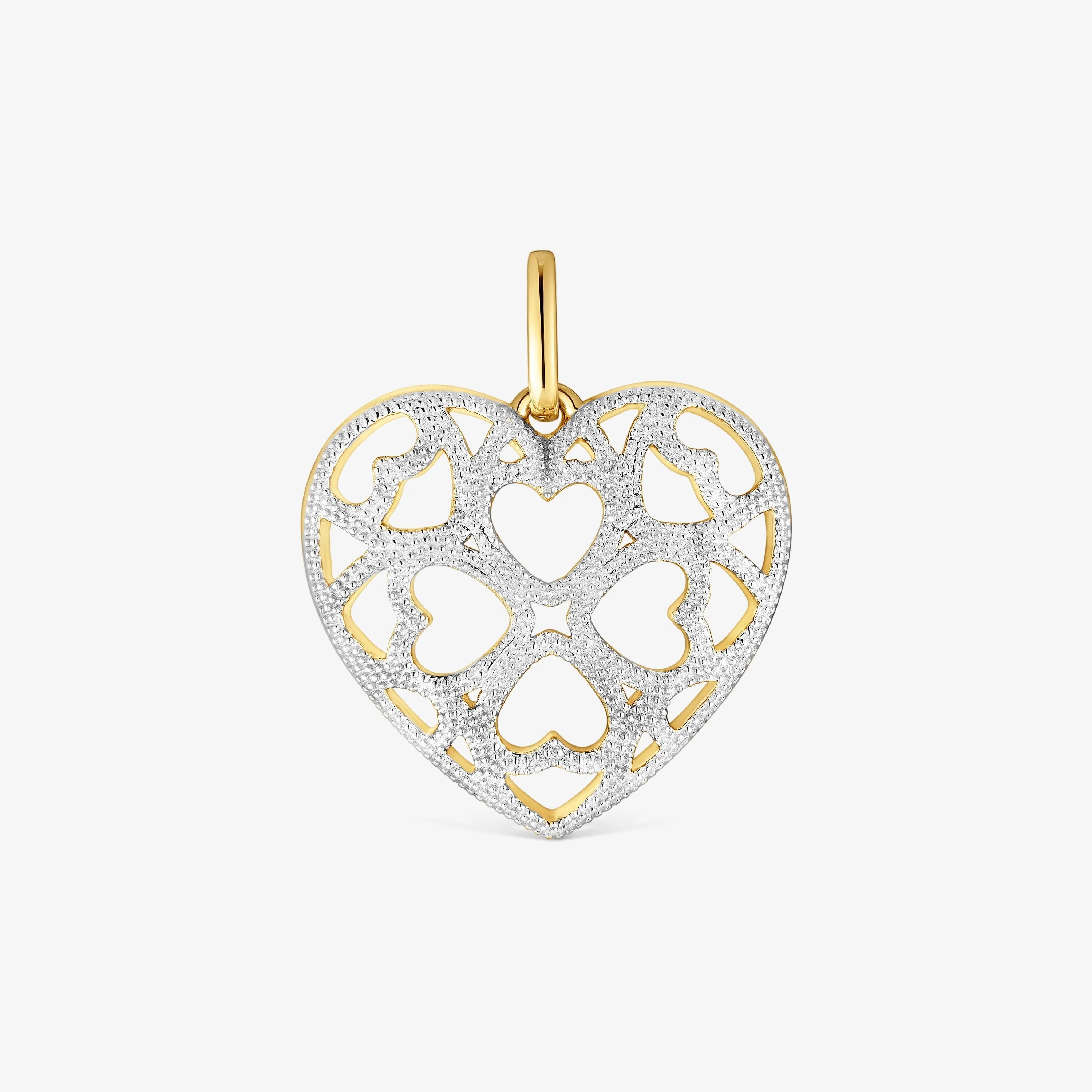 Two-tone heart Pendant Medallions - 1