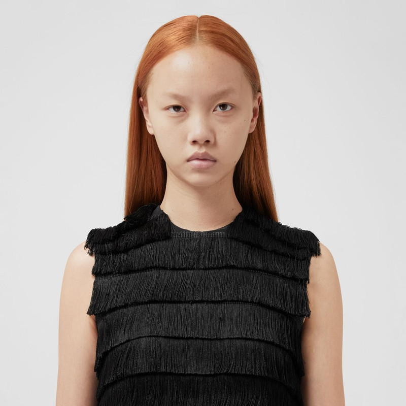 Fringed Silk Sleeveless Dress 4