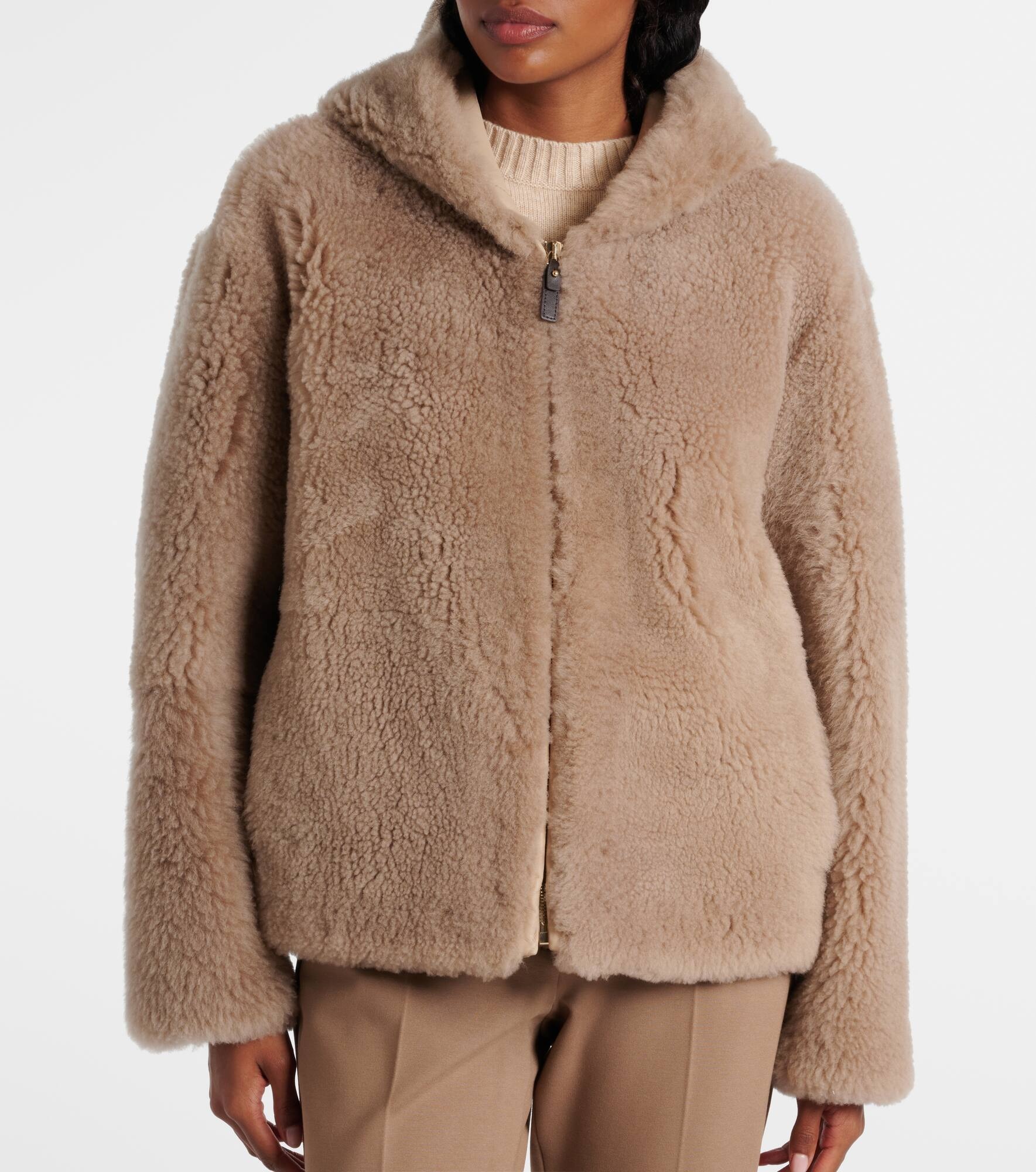 Sole hooded shearling jacket - 6