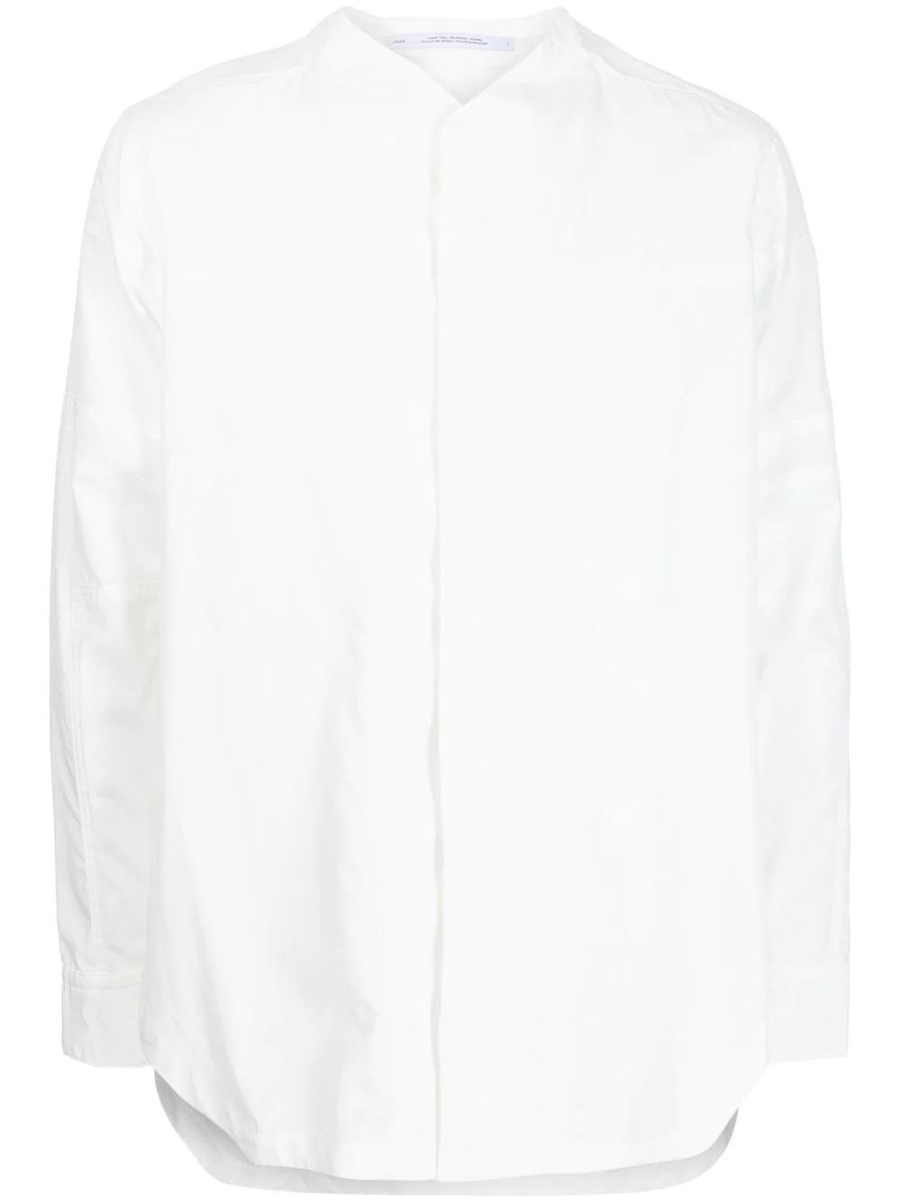 collarless long-sleeve shirt - 1