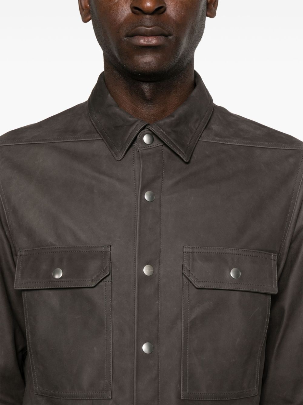 Outershirt leather shirt jacket - 5