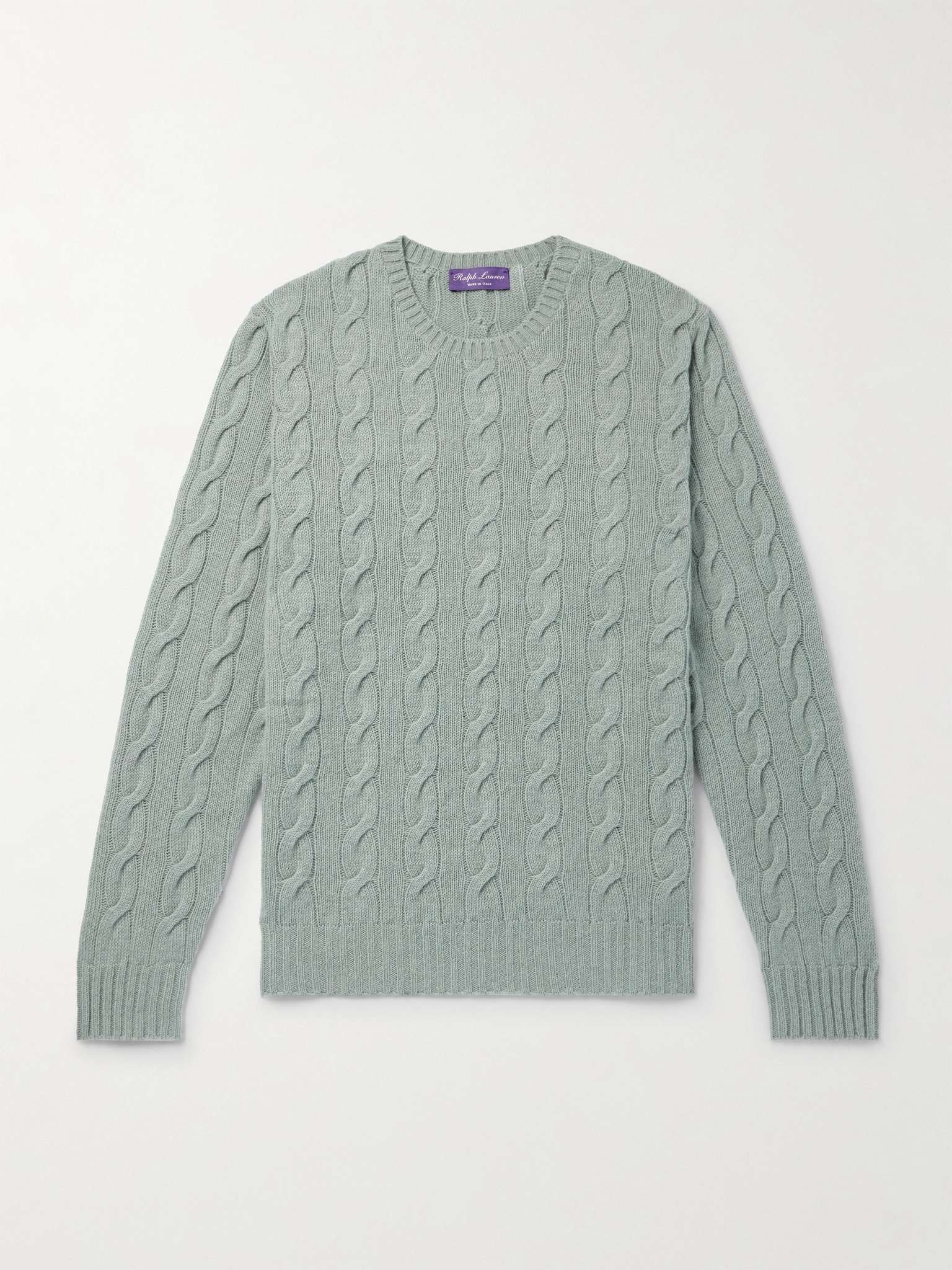 Slim-Fit Cable-Knit Cashmere Sweater - 1