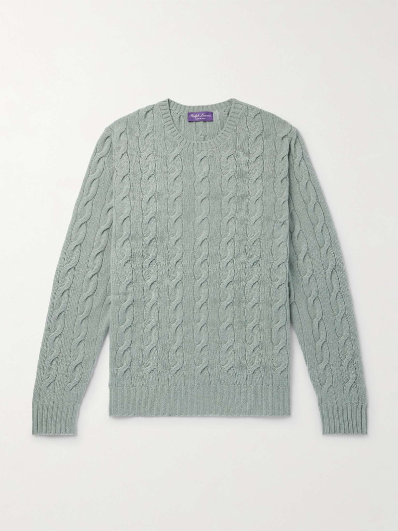 Slim-Fit Cable-Knit Cashmere Sweater 1