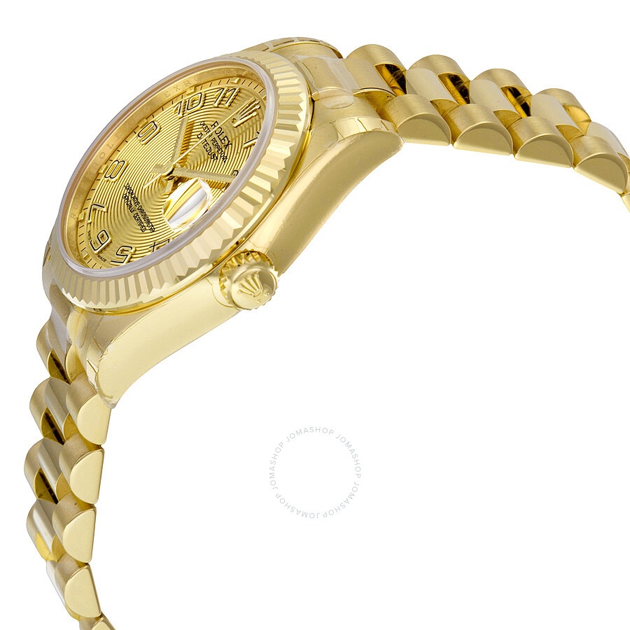 Rolex Lady-Datejust 31 Champagne Concentric Circle Dial 18K Yellow Gold President Automatic Ladies W - 2