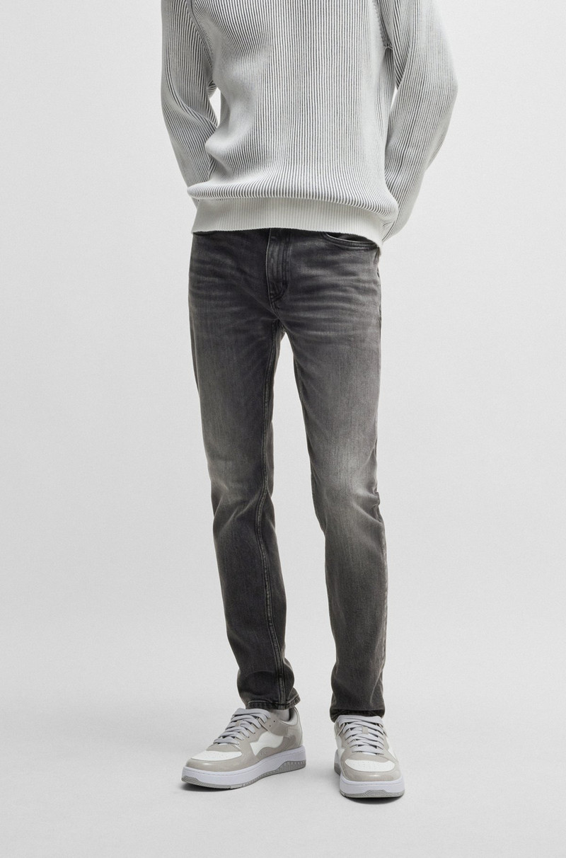 EXTRA-SLIM-FIT JEANS IN GRAY STRETCH DENIM 2