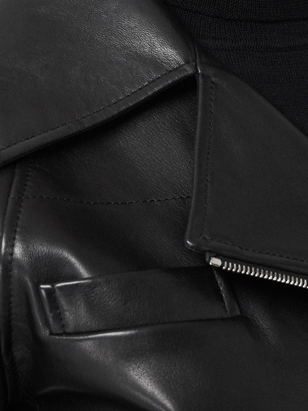 buckle-detail short biker jacket - 5