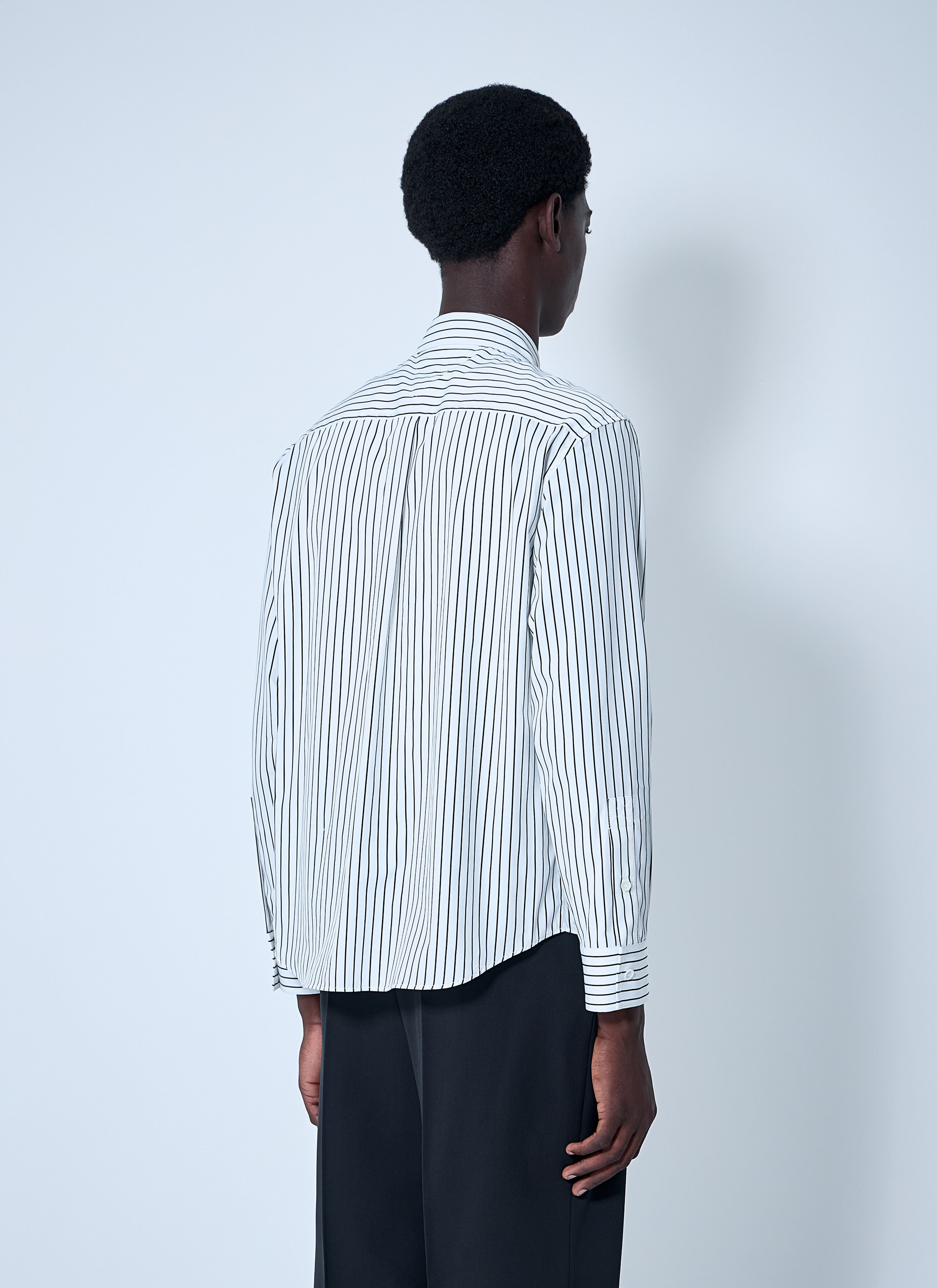 Pinstriped Button-Down Shirt - 4