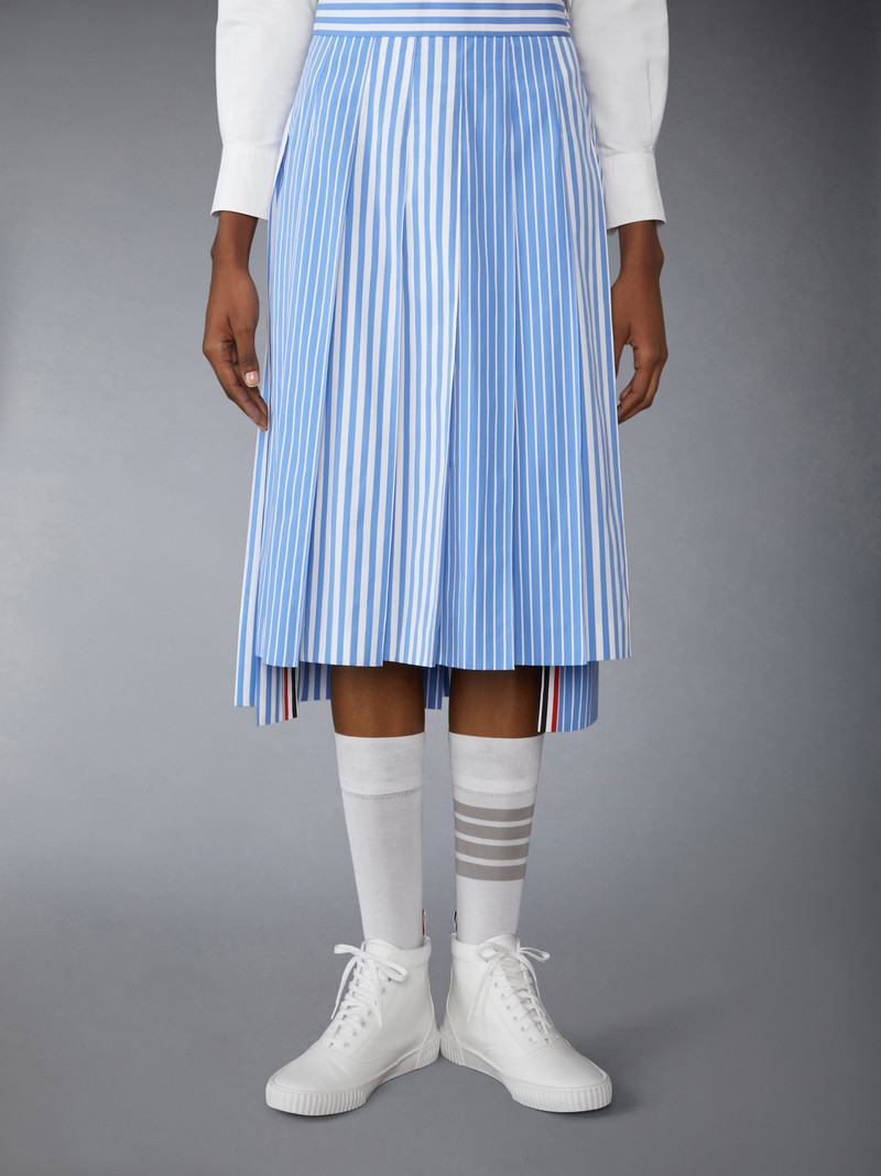 Thom Browne AWNING STRIPED POPLIN FUNMIX PLEATED SKIRT outlook