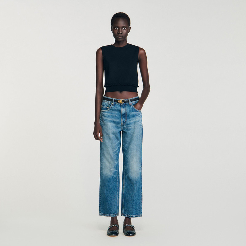 Sandro RUFFLED CROPPED SWEATER outlook