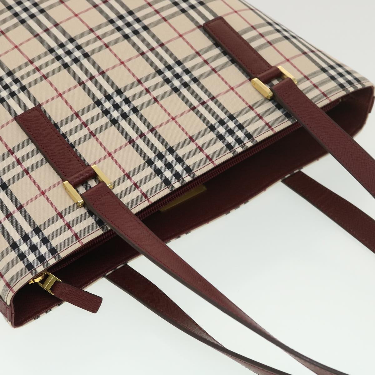 Burberry Nova Check Tote Bag Nylon Beige - 6