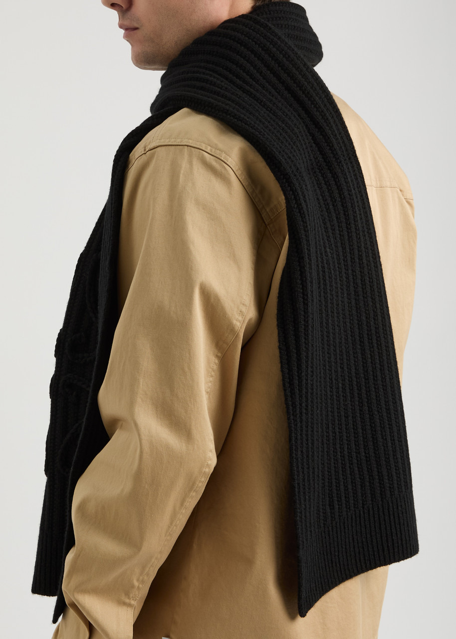 Loewe Anagram-appliqué Ribbed Wool Scarf - 2