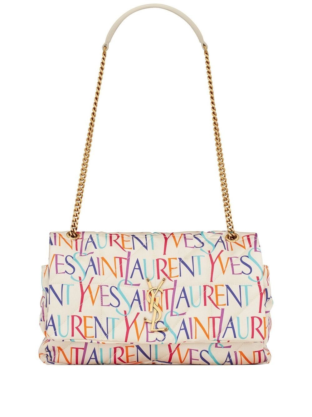 logo-print leather bag - 1