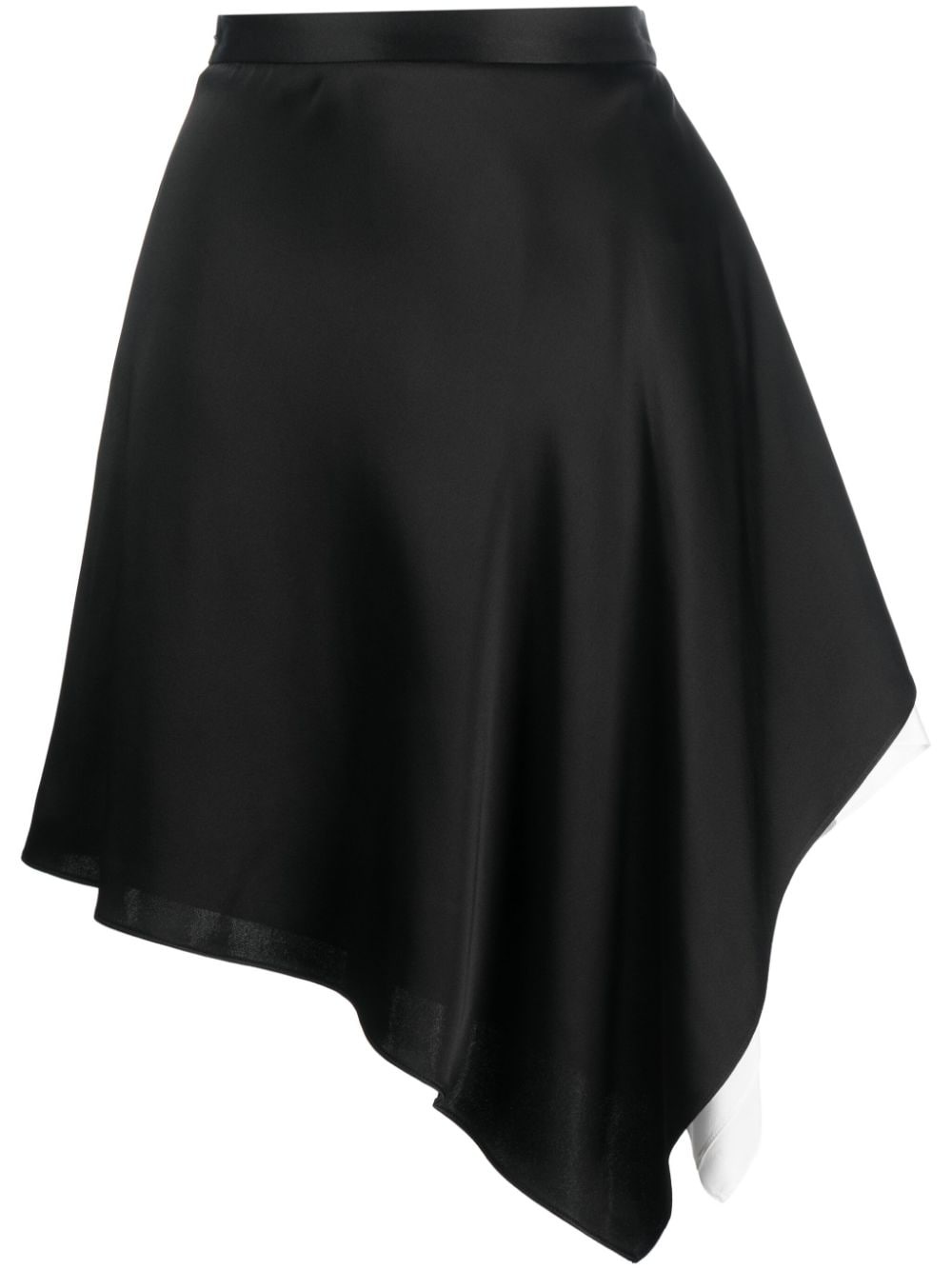 asymmetric satin miniskirt - 1