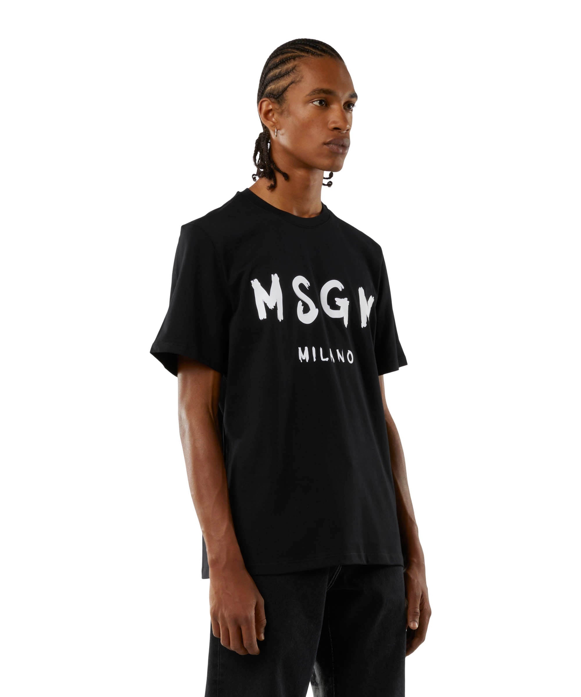 Cotton T-shirt with brushed logo - 4